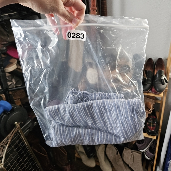 STRIPED LINEN PANTS large - Picture 6 of 6